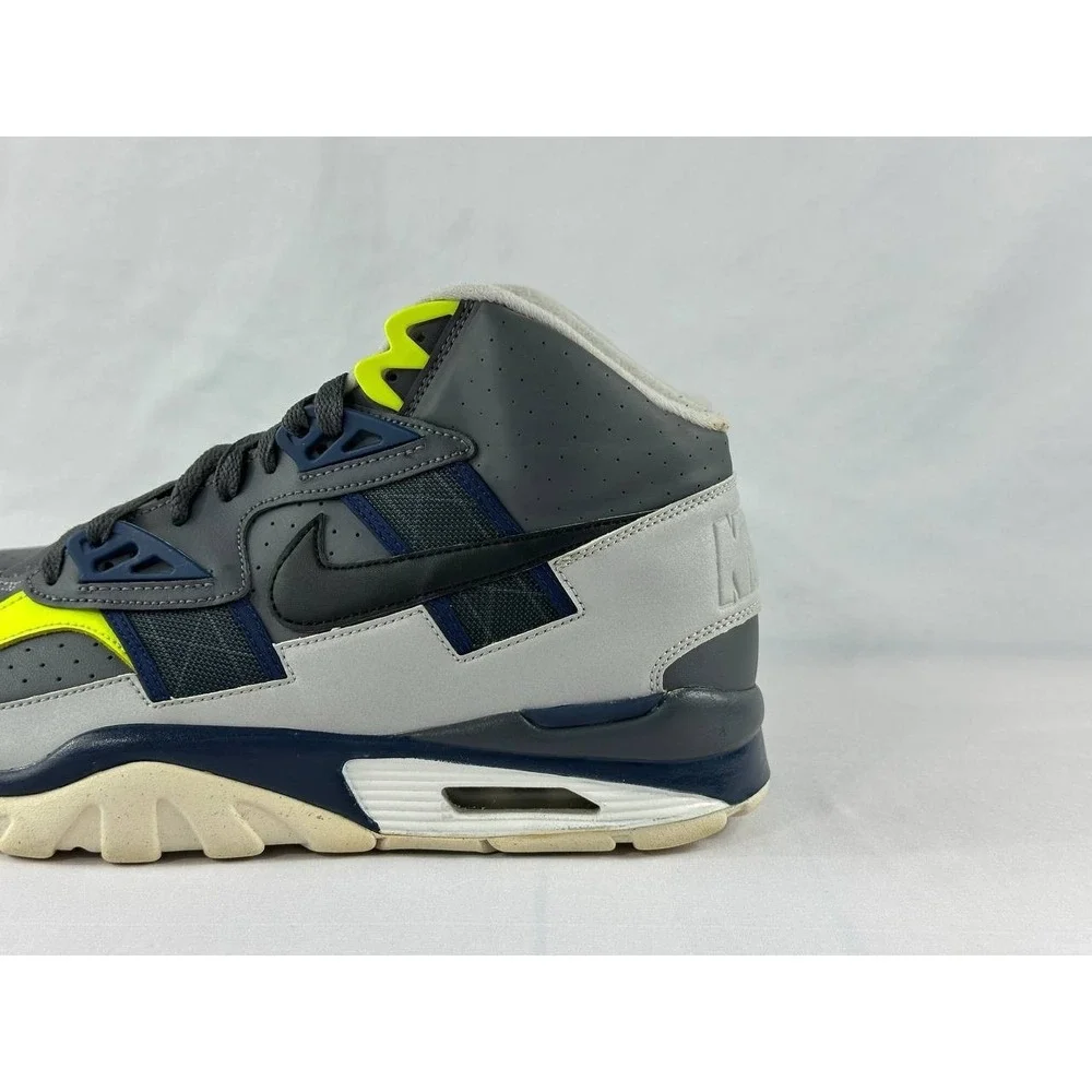 Nike Air Trainer SC High Gray Navy 2013 Seahawks Men Size 12 Shoes 302346-007